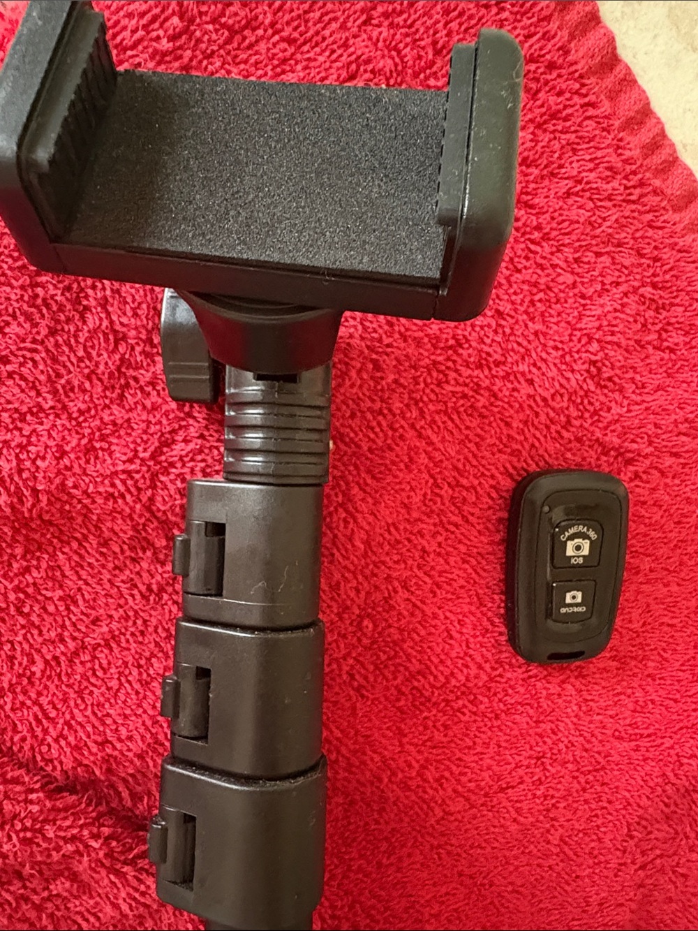 Black Phone Mount with Remote Shutter - Compact Camera Accessory